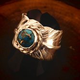 white feather turquoise  ring