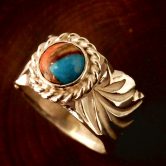 inlay kappa-turquoise  ring wide